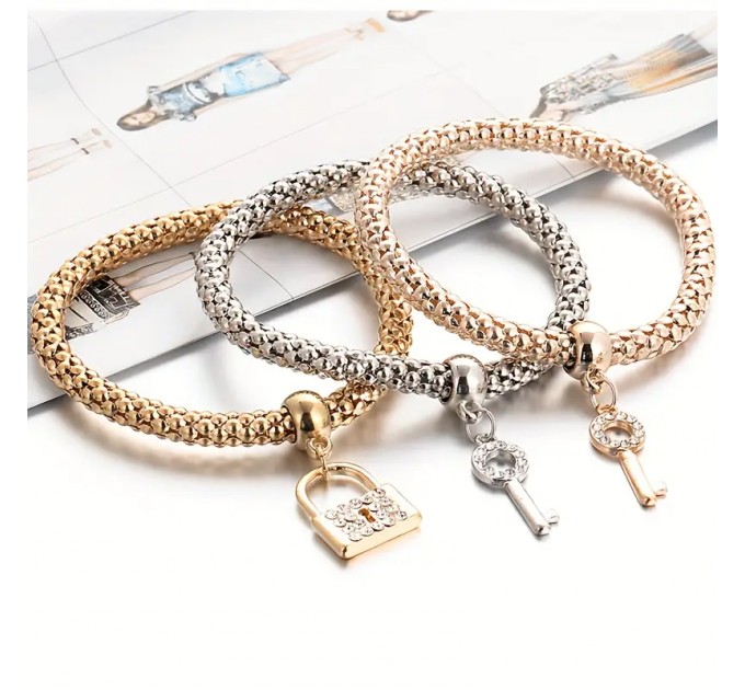 Набір з 3 модних стопових браслетів