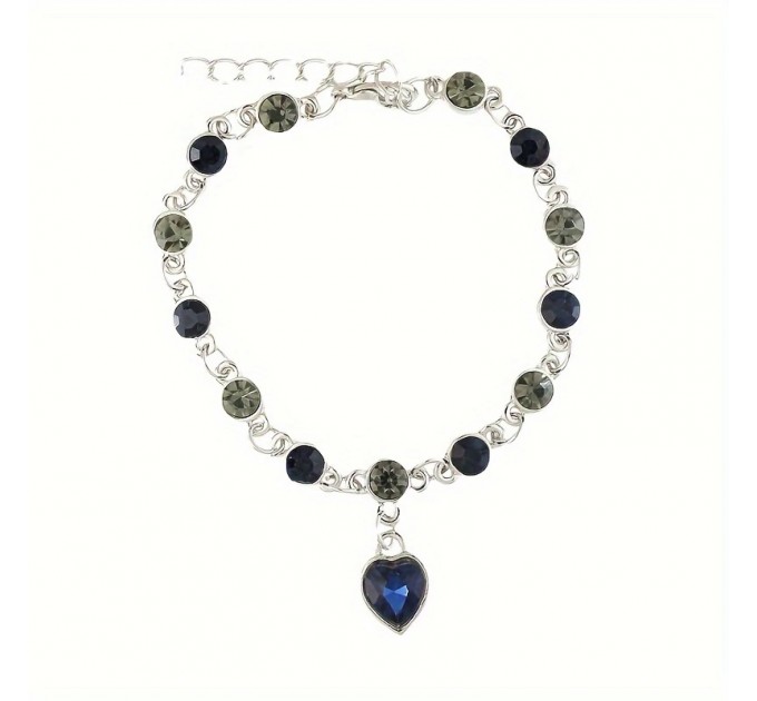 Елегантний срібний браслет з кристалами для жінок