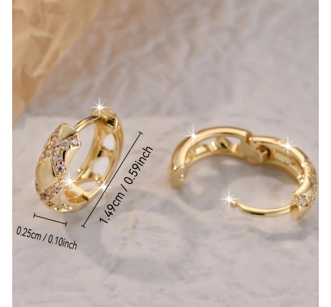 Елегантні золоті сережки-кільця з покриттям 18 карат