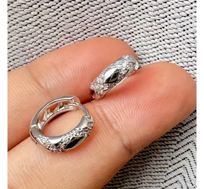 Елегантні золоті сережки-кільця з покриттям 18 карат