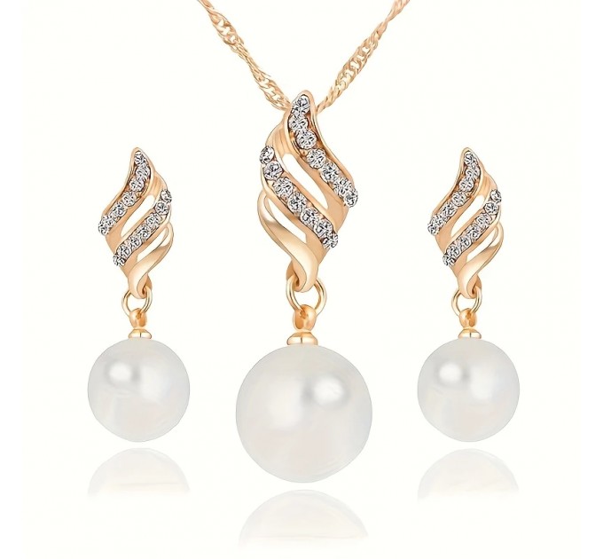 Сережки-комплект намиста спіральної перли