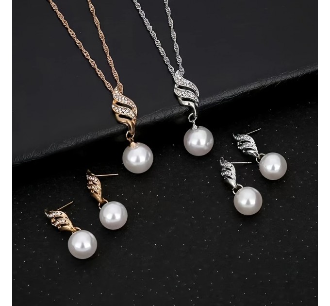 Сережки-комплект намиста спіральної перли