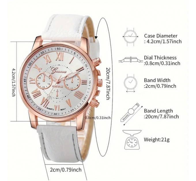 Жіночий модний білий кварцовий годинник (2 шт./набір)