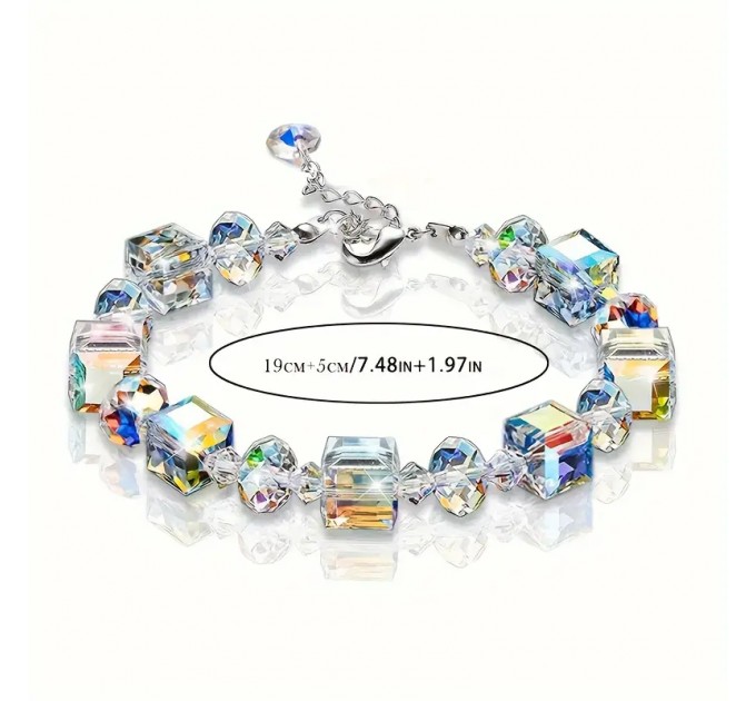 Елегантний регульований браслет з кришталевими намистинами