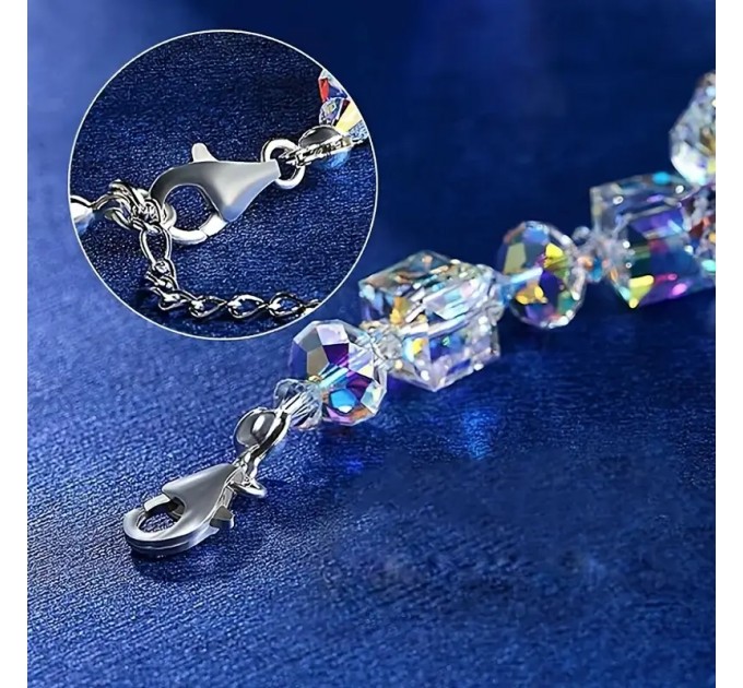 Елегантний регульований браслет з кришталевими намистинами