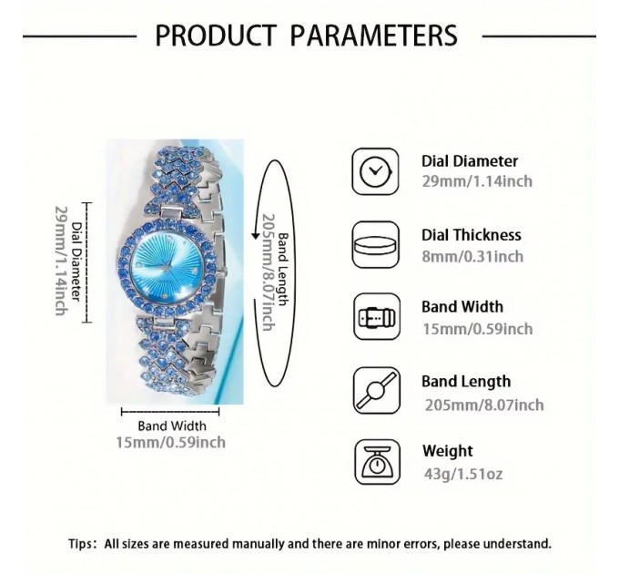 Елегантний комплект жіночих годинників із стразами