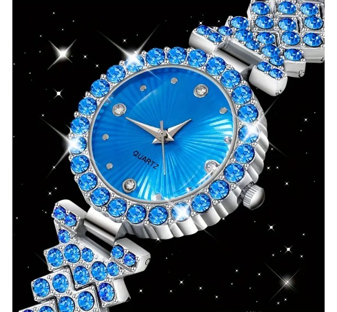 Елегантний комплект жіночих годинників із стразами