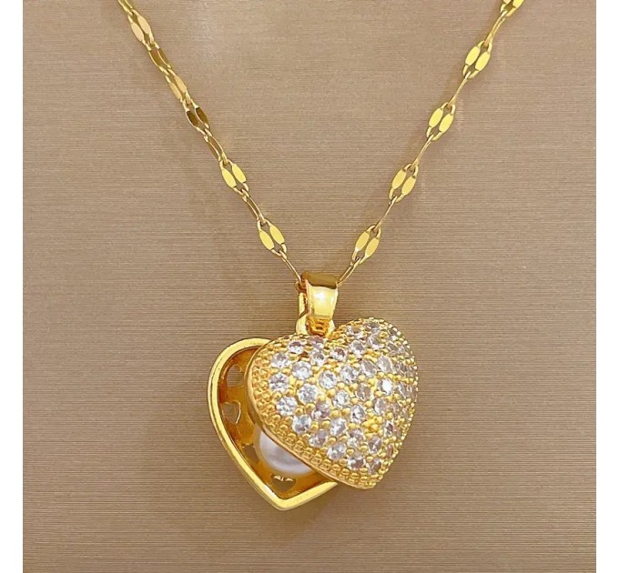 Розкішний ланцюжок на шию з перлиною