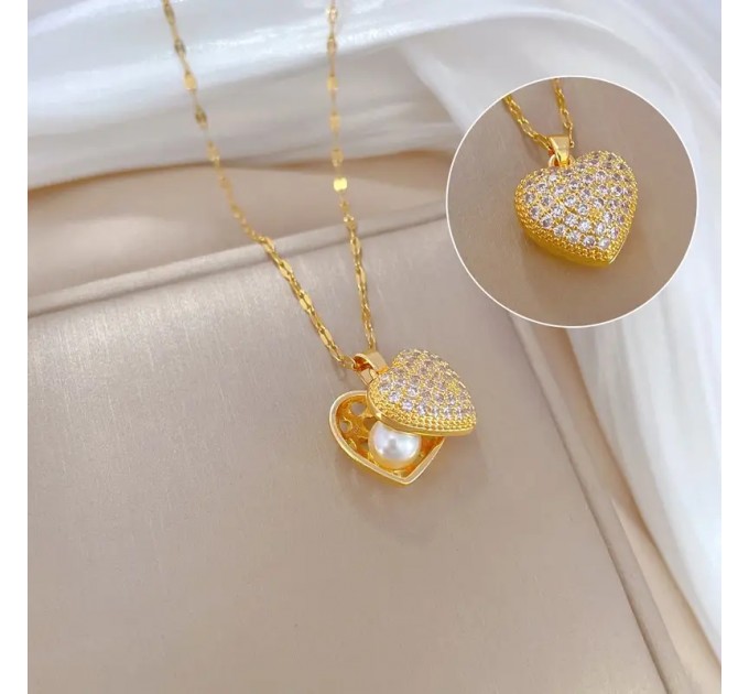 Розкішний ланцюжок на шию з перлиною