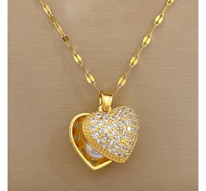 Розкішний ланцюжок на шию з перлиною