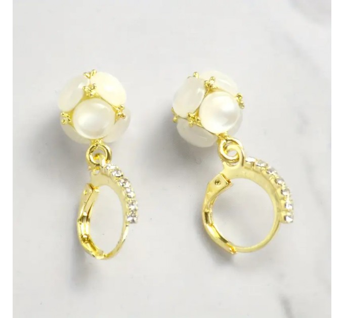 Вінтажні Елегантні Сережки з Підвіскою з Місячним Каменем