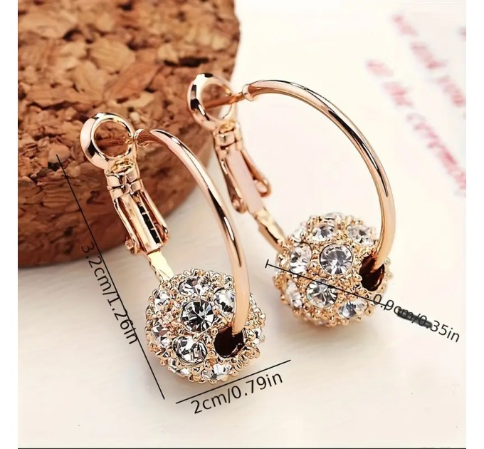 Шикарні Сережки з Кришталевою Кулею