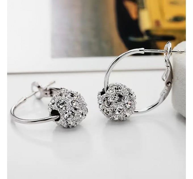 Шикарні Сережки з Кришталевою Кулею