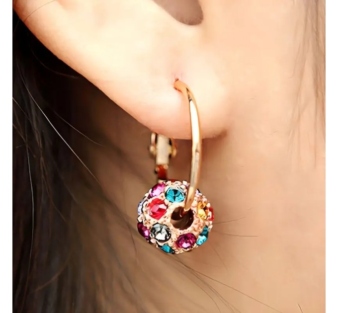 Шикарні Сережки з Кришталевою Кулею