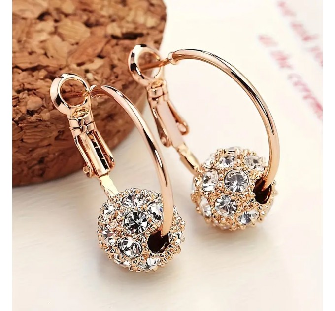 Шикарні Сережки з Кришталевою Кулею