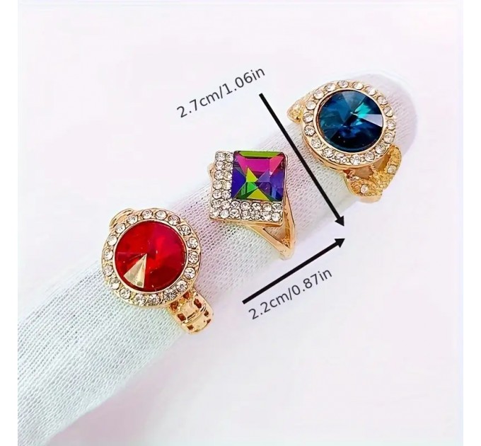 Модні кільця з каменем, покриття 14K золота