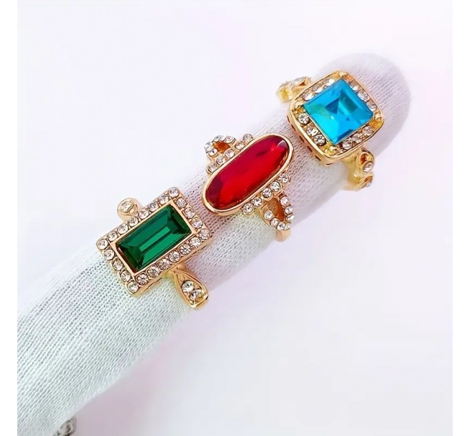 Модні кільця з каменем, покриття 14K золота