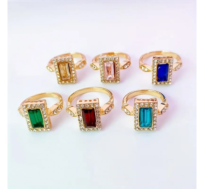 Модні кільця з каменем, покриття 14K золота