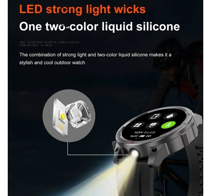 Чоловічий розумний годинник з LED-підсвічуванням