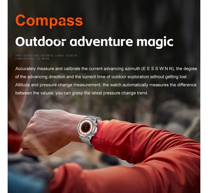 Чоловічий розумний годинник з LED-підсвічуванням