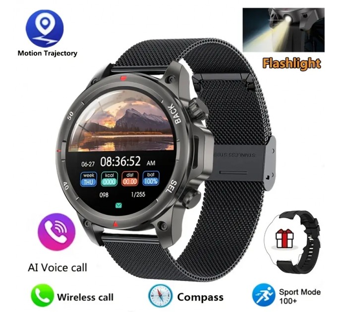 Чоловічий розумний годинник з LED-підсвічуванням