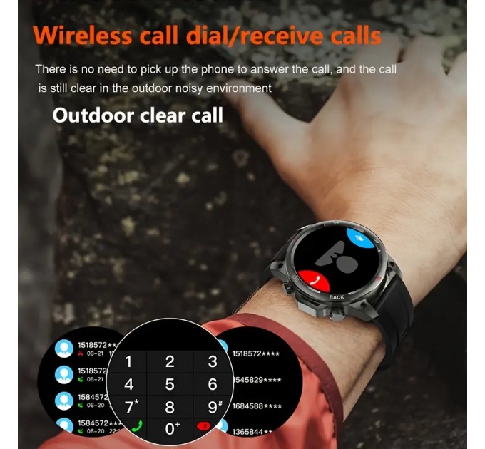 Чоловічий розумний годинник з LED-підсвічуванням