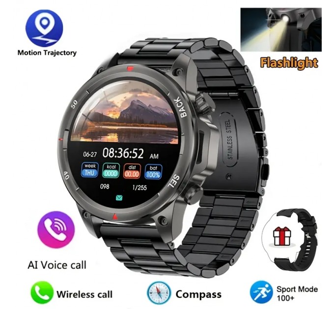 Чоловічий розумний годинник з LED-підсвічуванням