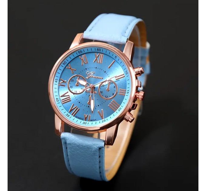 Набір модного жіночого годинника та 5 штук аксесуарів у вигляді сердець Sky Blue