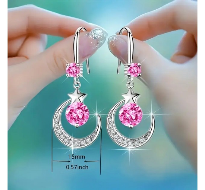 Вишукані Сережки з Місяцем та Зіркою