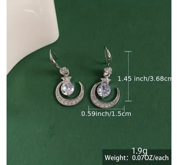 Вишукані Сережки з Місяцем та Зіркою