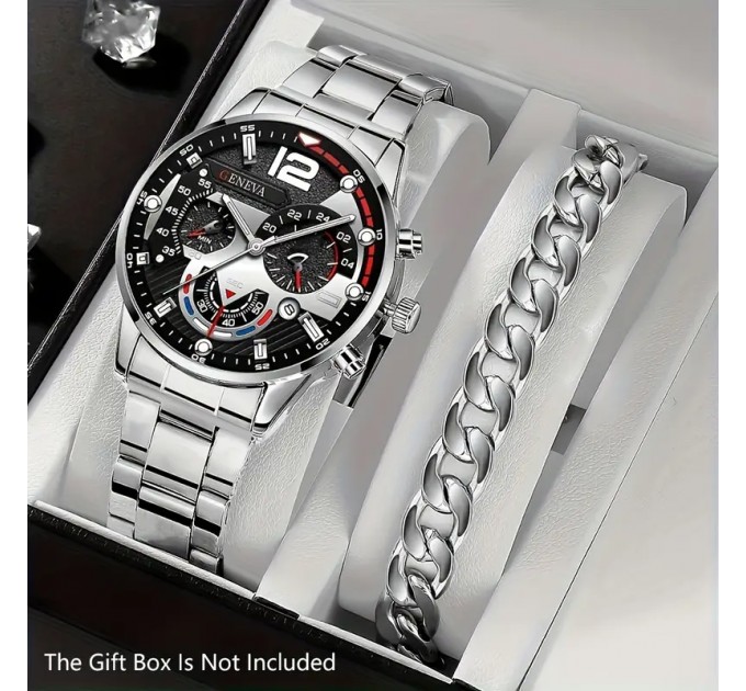 Крутий набір чоловічих годинників та браслет