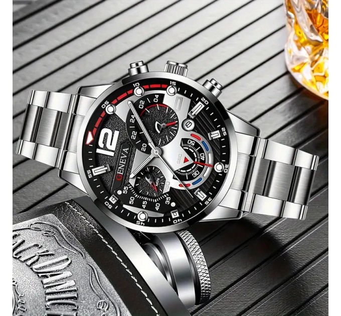 Крутий набір чоловічих годинників та браслет