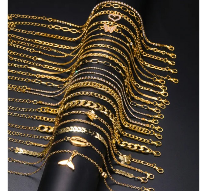 Елегантний набір з 17 браслетів на щиколотку