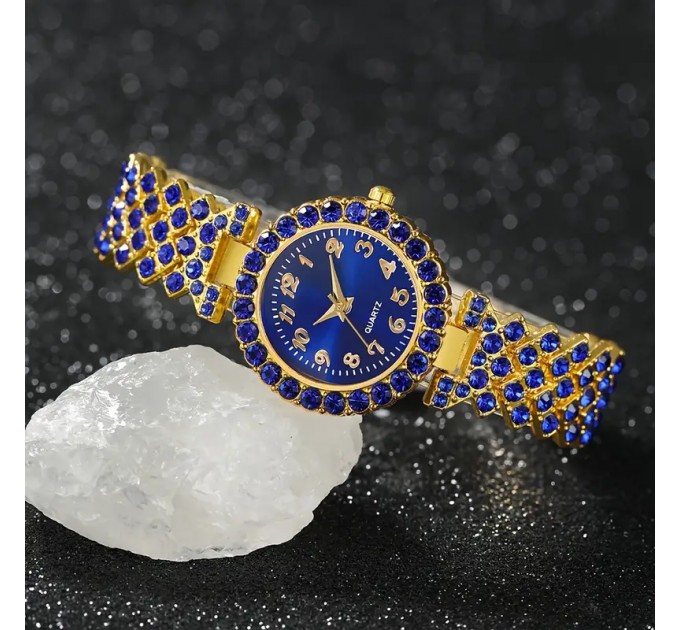 Модний жіночий кварцовий наручний годинник + 6 прикрас