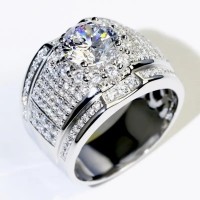 Перстень-обручка з блискучими мікроцирконіями