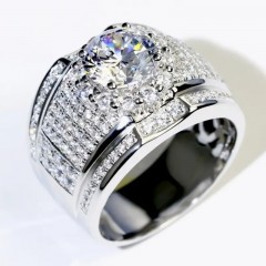 Перстень-обручка з блискучими мікроцирконіями