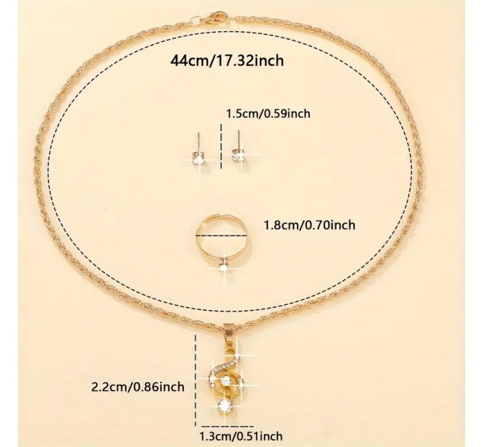 Розкішний набір жіночих прикрас із 4 предметів