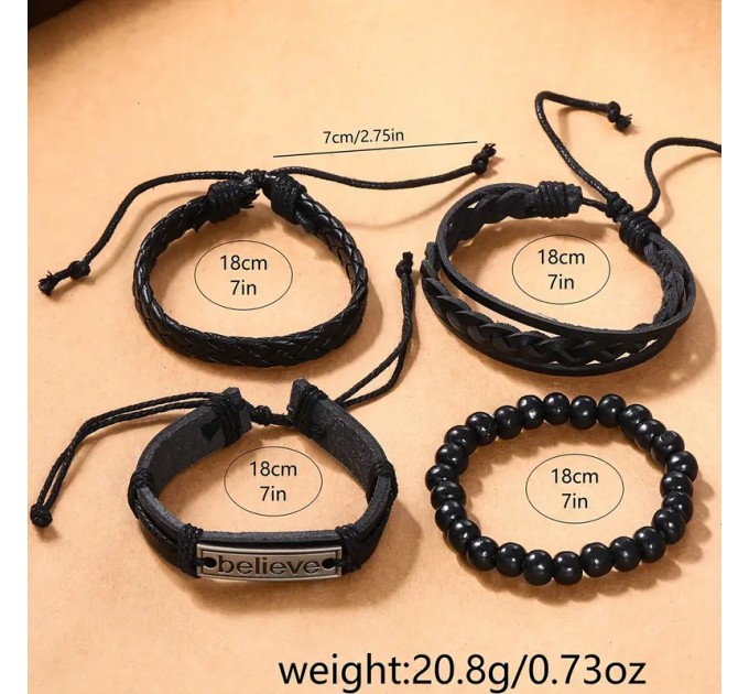 Набір чоловічий годинник та браслети