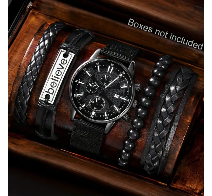 Набір чоловічий годинник та браслети