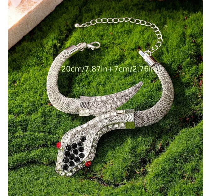 Елегантний Браслет із Стразами у Вигляді Змії