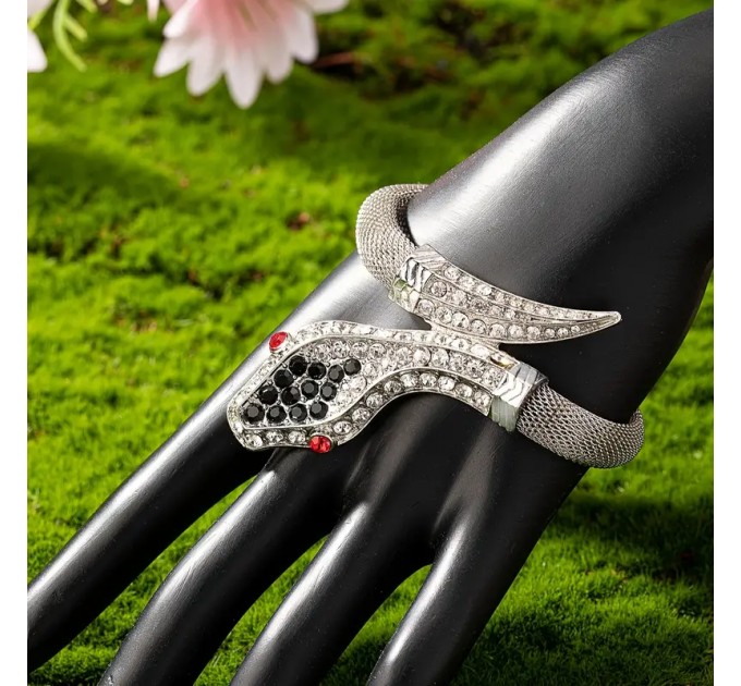 Елегантний Браслет із Стразами у Вигляді Змії