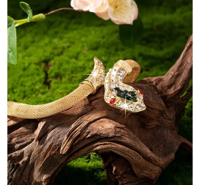Елегантний Браслет із Стразами у Вигляді Змії