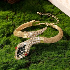 Елегантний Браслет із Стразами у Вигляді Змії