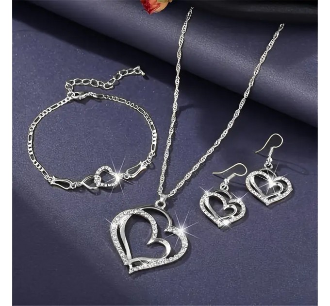 Елегантний набір прикрас у формі серця