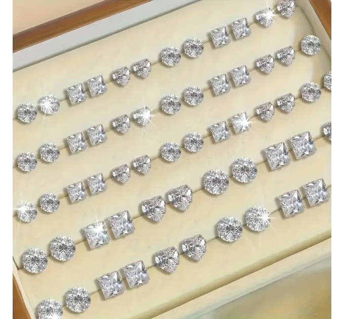 Набір із 72 штук жіночих модних сережок