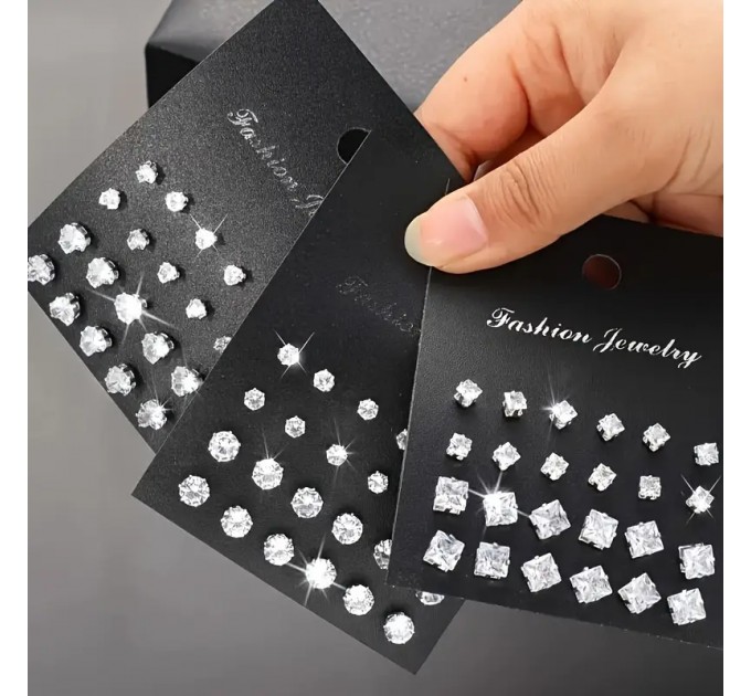 Набір із 72 штук жіночих модних сережок