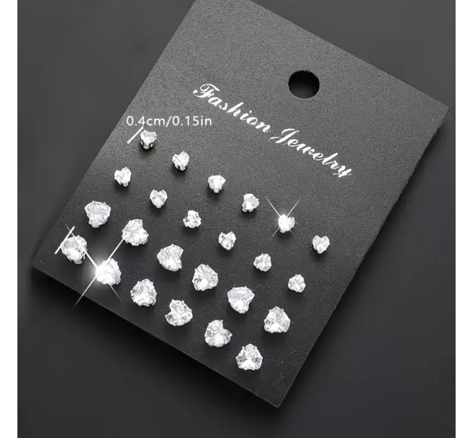 Набір із 72 штук жіночих модних сережок