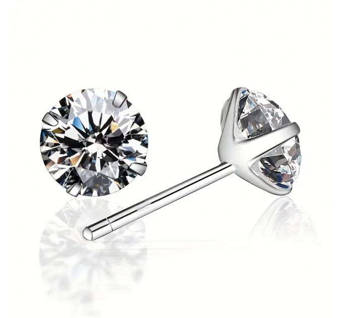 Сережки-гвоздики з кубічним цирконієм