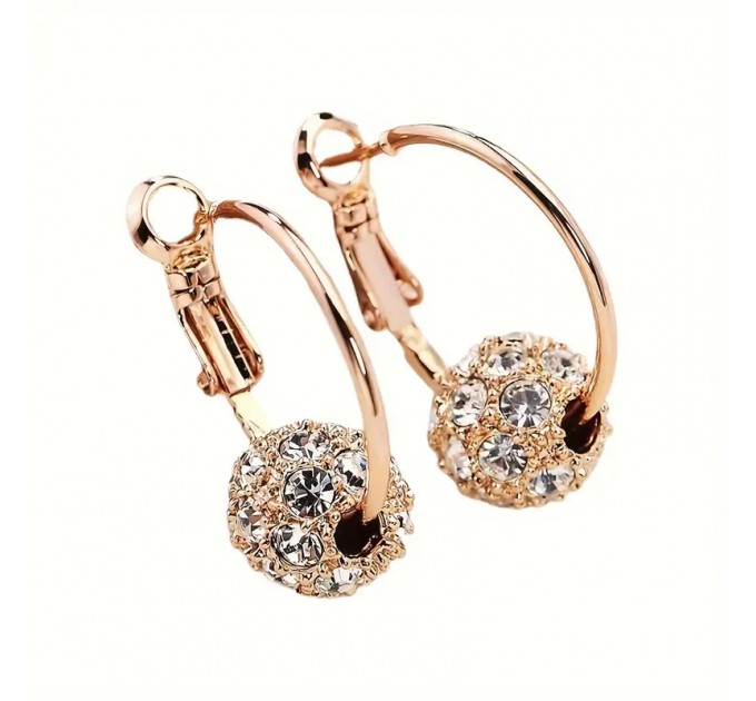 Сережки з Кришталевою Кулею у Вінтажному Стилі