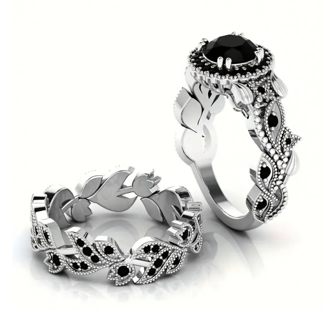 Набір з 2 цирконієвих кілець для жінки і чоловіка